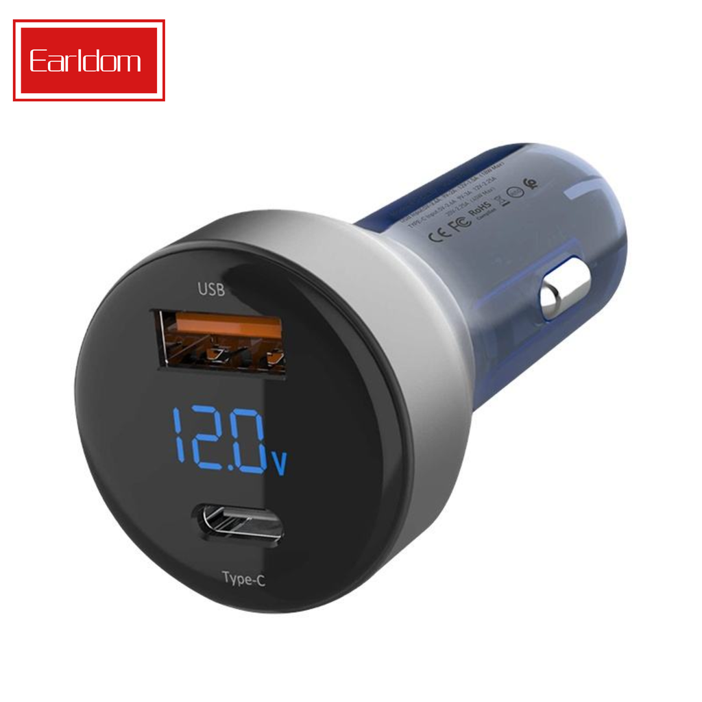 Earldom® CC10  chargeur de voiture avec affichage numérique